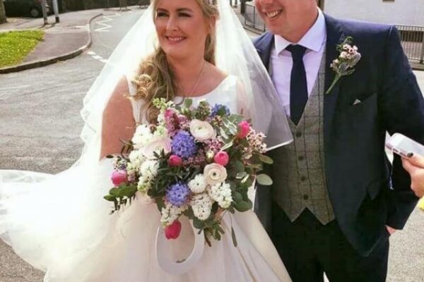 Amy's Spring Wedding Amy carried a beautiful fragrant bouquet of spring flowers